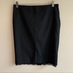 Sisley Pencil Skirt with lace trim hem
